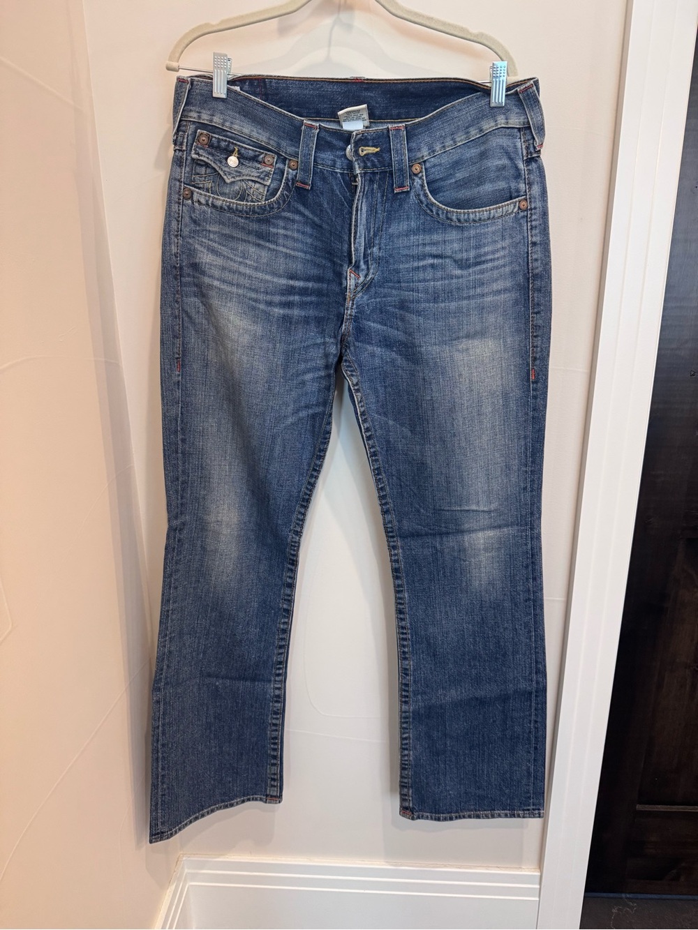 True Religion Billy Men's Bootcut Jeans in Medium Blue Wash